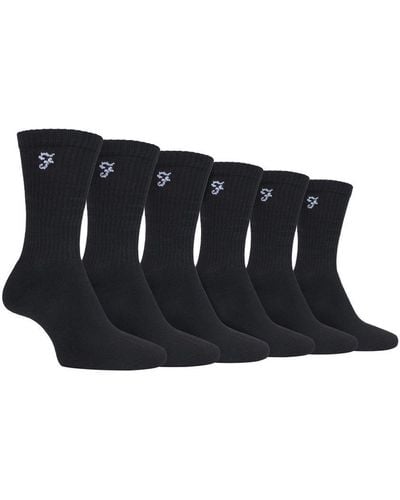 Farah 6 Pair Multipack Sport Socks - Black