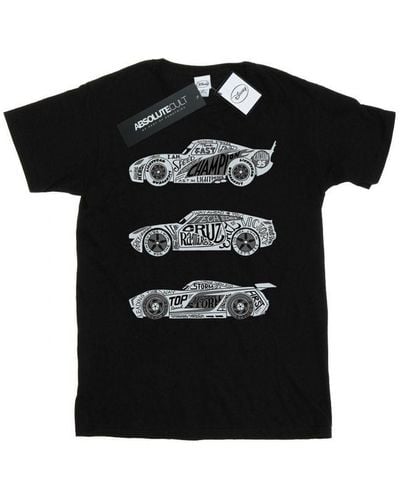 Disney Cars Text Racers T-Shirt () Cotton - Black