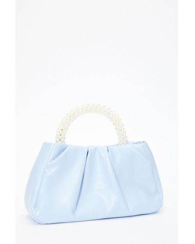 Quiz Light Blue Pearl Handle Bag