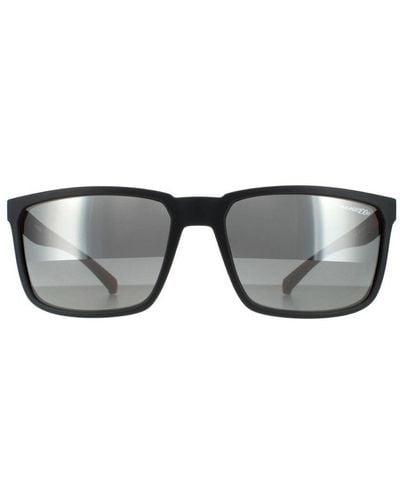Arnette Rectangle Matte Mirror Sunglasses - Grey