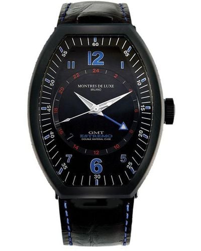 Montres De Luxe Watch Leather - Black