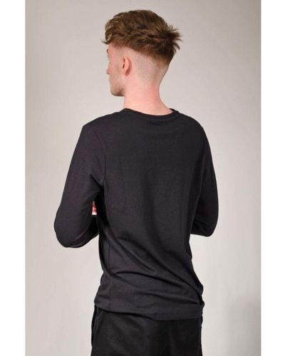 Gap Long Sleeve T-shirt Logo Front Cotton - Black