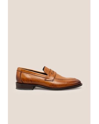 Oswin Hyde Wyatt Classic Loafer With Crust Leather - Natural