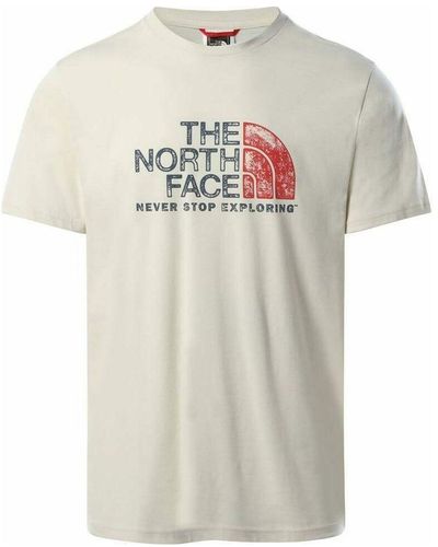 The North Face Short Sleeve T Shirt In White Cotton