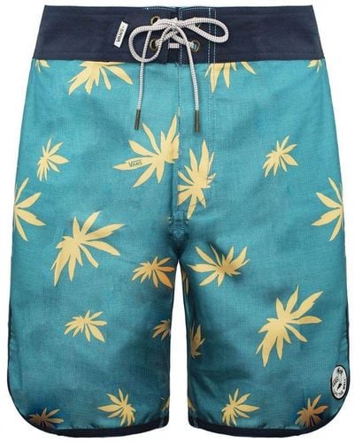 Vans Off The Wall Stretch Waist Printed Planetary Boardshort Vn 00Ql0D4 Recycled Polyester - Blue
