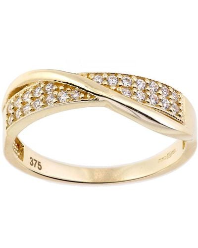 DIAMANT L'ÉTERNEL 9 Ct Yellow Gold Eternity Ring With Cz Stones - Metallic