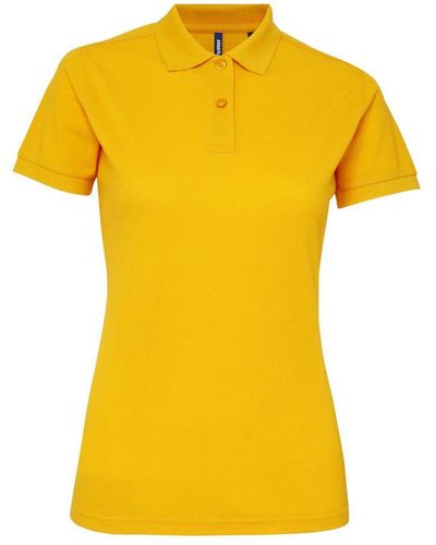 Asquith & Fox Ladies Short Sleeve Performance Blend Polo Shirt (Sunflower) - Yellow