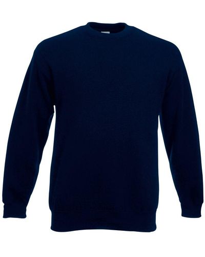 Fruit Of The Loom Premium 70/30 Set-in Sweater (donker Marine) - Blauw