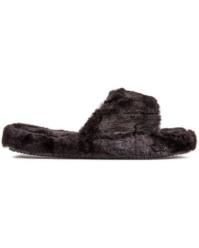 Ralph Lauren Polo Faux Fur Slide Slippers - Brown