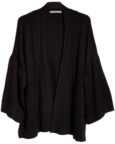 Mango Kimono Cardigan Open Front Viscose - Black