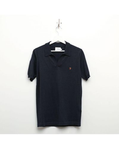 Farah Purcell Knitted Polo Shirt - Blue