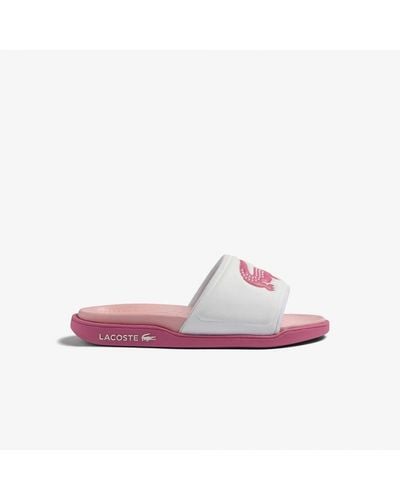 Lacoste 's Serve 2.0 Sliders In White Pink - Roze