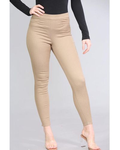 Marks & Spencer And High Waisted Jeggings Cotton - Natural
