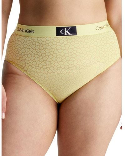 Calvin Klein 000qf7177e Lace High Waisted Brief Nylon - Yellow