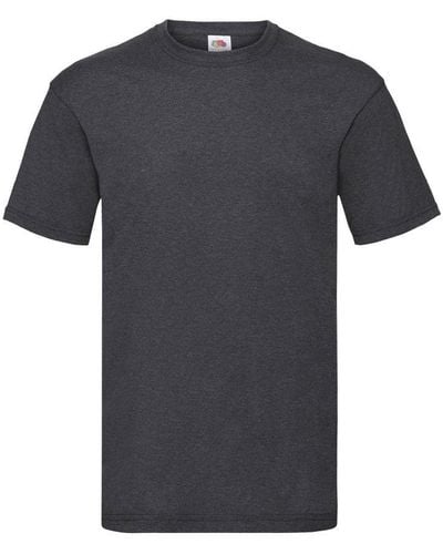 Fruit Of The Loom Valueweight Short Sleeve T-Shirt (Dark Heather) - Grey