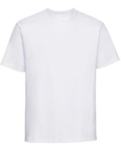 Russell Europe Classic Heavyweight Ringspun Short Sleeve T-Shirt () Cotton - White