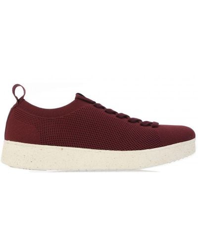 Fitflop Fit Flop Rally E01 Multi-knit Sneakers Voor , Pruimkleur - Rood