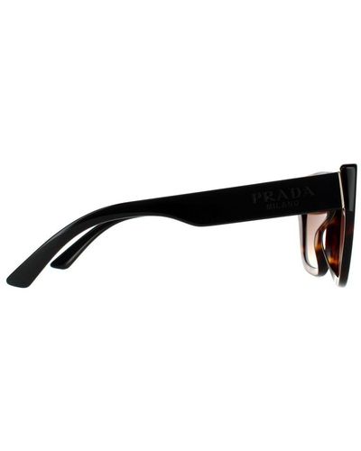 Prada Rectangle Havana Gradient Sunglasses - Black