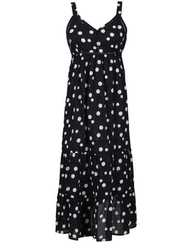 Regatta Ladies Gazania Polka Dot Lightweight Casual Dress (/) Cotton - Black