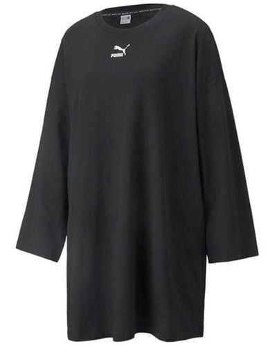 PUMA Womenss Classic Long Sleeve T-Shirt Dress - Black