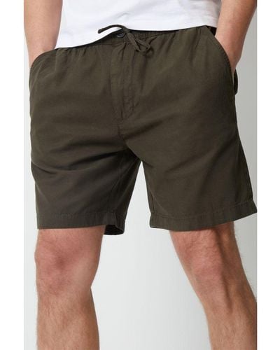 Threadbare Green 'lent' Cotton Lyocell Jogger Style Shorts
