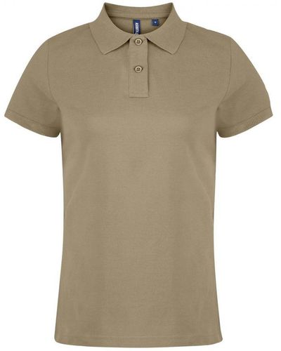 Asquith & Fox Ladies Plain Short Sleeve Polo Shirt () - Green