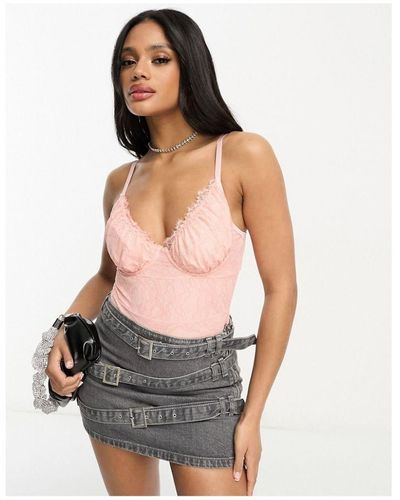 In The Style Lace Body - Grey