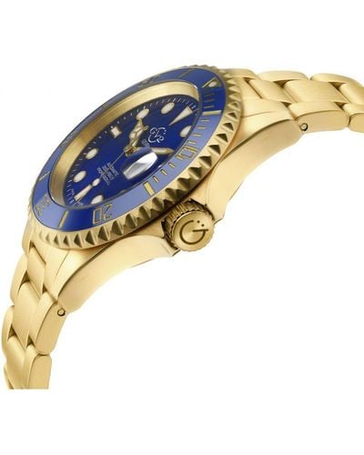 Gevril Gv2 Liguria Swiss Automatic Blue Dial Gold Bracelet Watch - Metallic