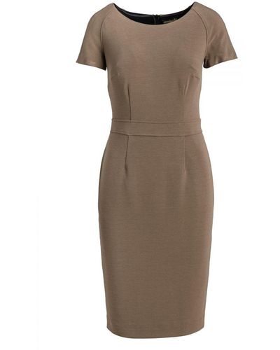 Conquista Fitted Cap Sleeve Dress Fashion - Brown