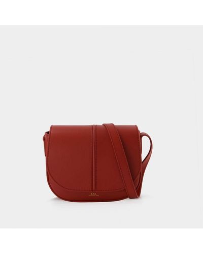 A.P.C. Betty Crossbody - - Leather - Smoked Red Calf Leather