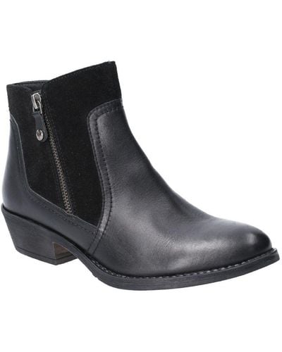 Hush Puppies Ladies Leather Isla Zip Up Ankle Boot () - Black