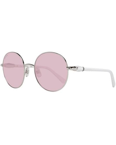 Swarovski Mirrored Oval Sunglasses - Pink