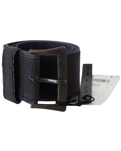 Ermanno Scervino Wide Square Rustic Buckle Belt Leather - Black