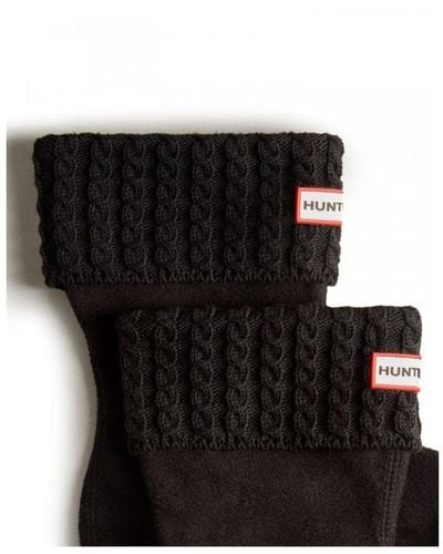 HUNTER Short Cable Welly Socks - Black