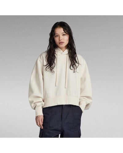 G-Star RAW G-Star Raw Oversized Cropped Hoodie - Natural