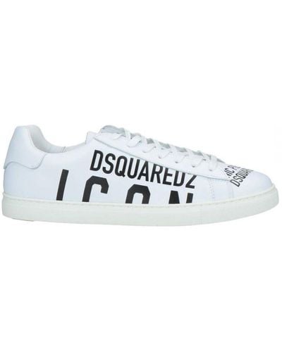 DSquared² Icon Print Lage Witte Sneakers