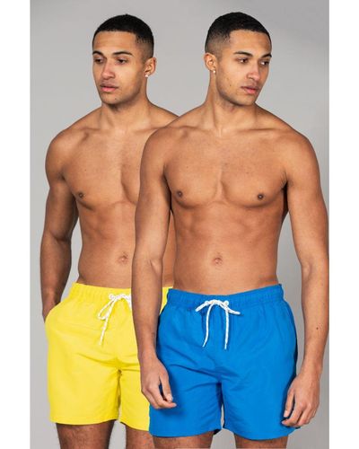 Kensington Eastside Multi 2-Pack Colour Swim Shorts - Yellow