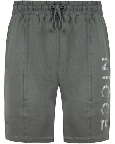 Nicce London Stretch Waist Reflective Sprint Jog Shorts 211 1 06 01 0329 Cotton - Grey