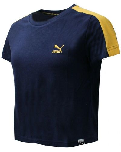 PUMA Classics Structured Tee T-Shirt Top 575065 49 A16C - Blue