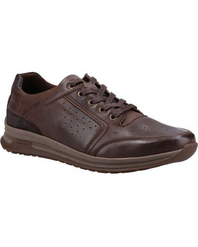 Hush Puppies Joseph Leather Trainers (Light) - Brown