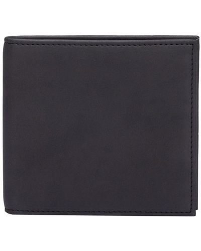 Smith & Canova Smooth Leather Bi-Fold Wallet - Black