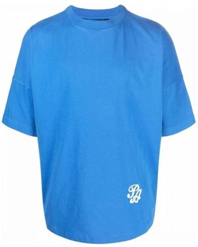 Palm Angels Marine Logo Oversized T-Shirt - Blue