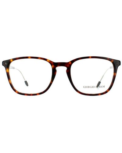 Giorgio Armani Rechthoekige Dark Havana -bril Frames - Bruin