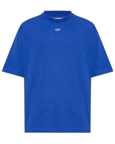 Off-White c/o Virgil Abloh Off- Off Stamp Logo Skate Fit Dark T-Shirt - Blue