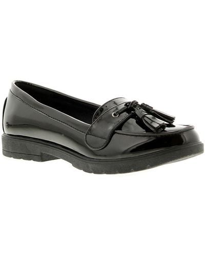 Platino Flat Shoes Kennedy Slip On Patent - Black