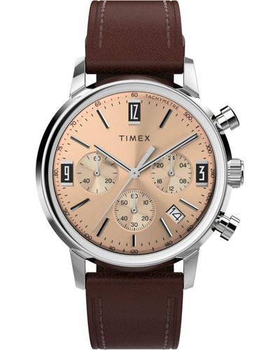 Timex Marlin Chrono Watch Tw2W51400 Leather (Archived) - Brown