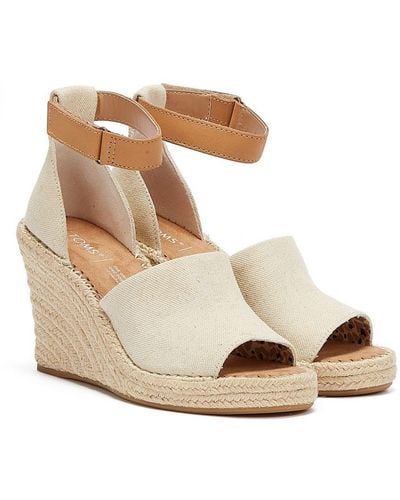 Lacoste Toms Marisol Natural Oxford Wedge Suede - Metallic