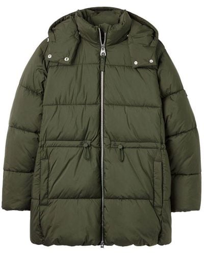 Joules Holsworth Padded Quilted Hooded Winter Coat - Green