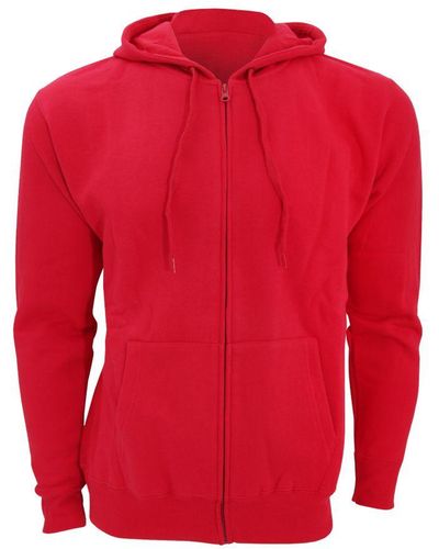 Sol's Zeven Volle Zip Hooded Sweatshirt / Hoodie (rood)