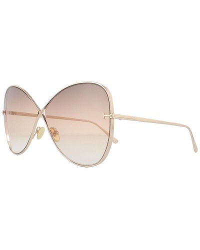 Tom Ford Sunglasses Nickie Ft0842 28F Shiny Rose Gradient Metal (Archived) - White